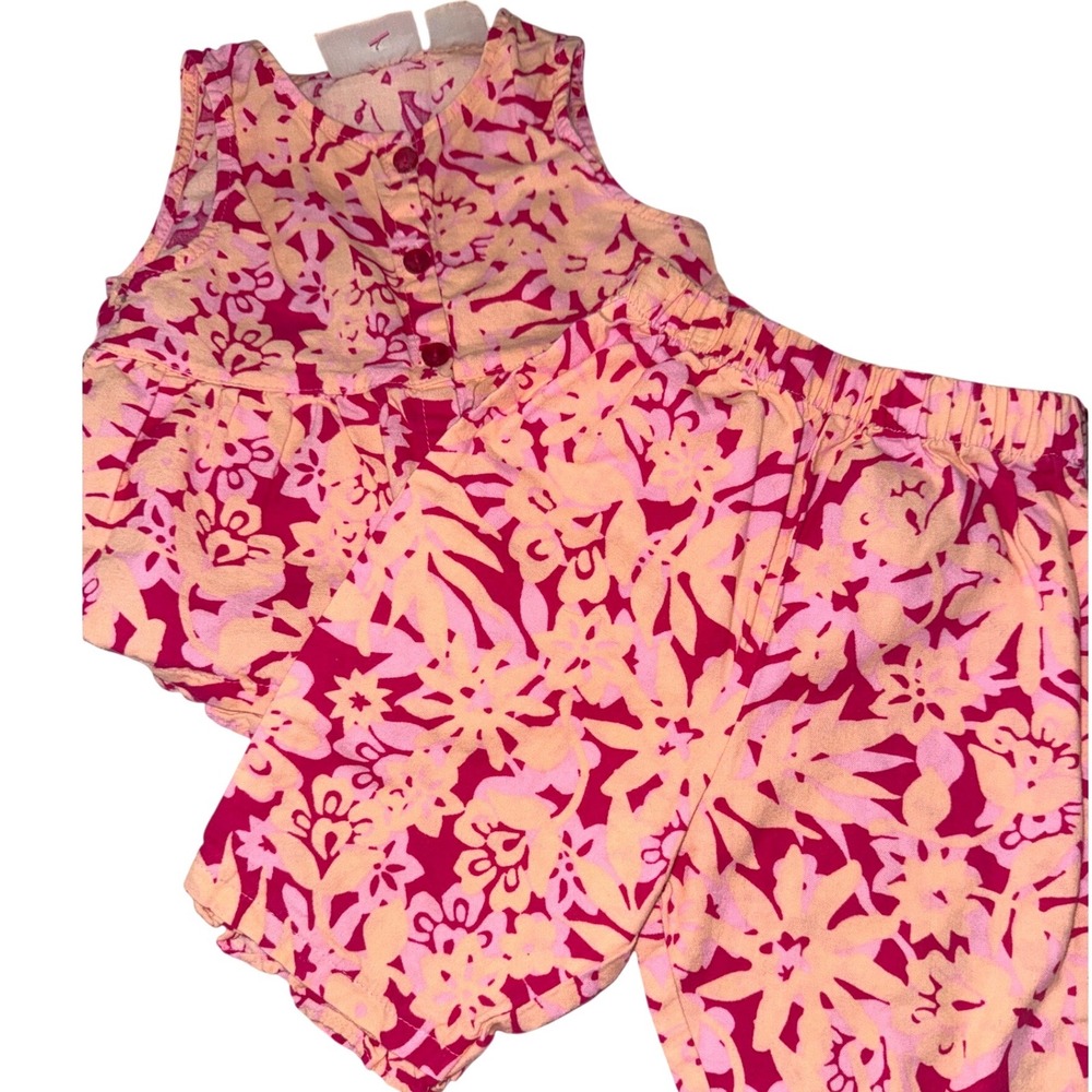 Vintage Basic Editions Baby Girls Tropical Floral Top and Shorts Set 3-6M